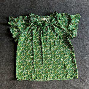 Max Studio blouse green with floral detail